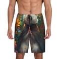 thumbnail image 1 of Salouo Colorful Flower Meditating Hamster Pattern Men's Sleep Pajama Shorts,Pajama Bottoms Elastic Waistband Sleep Pajama Short PJ Shorts for Men -Large, 1 of 6