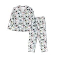 thumbnail image 1 of Salouo Colorful Hat Snowman Pattern Women's Pajamas Set Long Sleeve Button Down Sleepwear Soft Pj Lounge Sets for women 2 Piece Pjs Set with Long Pants-Large, 1 of 7