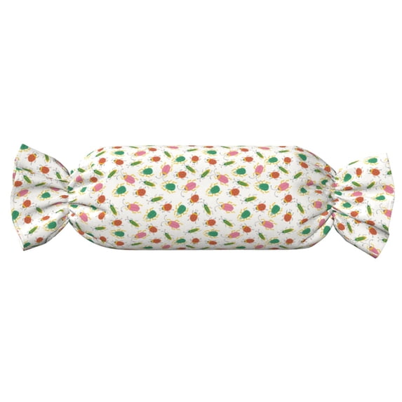 Salouo Colorful Insect1 Pattern Cute Bolster Pillow,Cylindrical Pillow Long Pillow for Bed Round Side Pillow for Knee/Leg/Neck ,- Length 24.4" x 9.8" Diameter