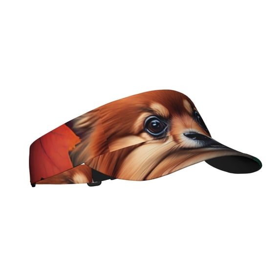 Salouo Colorful Leaf Chihuahua Pattern Sport Sun Visor Hats,1-Piece of Adult Sunscreen Visor Cap Adjustable Sun Hat for Outdoor Activities Fits for Women and Men (One Size)