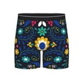 thumbnail image 1 of Salouo Colorful Mexican Flower Pattern Men's Boxer Briefs, Soft & Breathable Underwear Elastic Waistband Briefs for Men,1-Pack, 1 of 7
