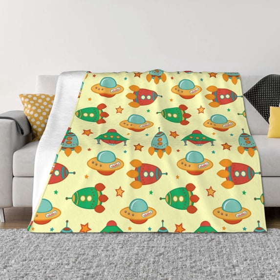 Salouo Colorful Outer Space Print Throw Blanket Gifts for Women Men Soft Flannel Blanket for Home Living Room Decor Bedroom Blanket Gifts for Mom Dad -50"x40"