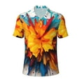 thumbnail image 1 of Salouo Colorful Paint Print for Men's Short Sleeve Polo Shirts,Polo Shirts for Men Performance Short Sleeve Golf Shirt Athletic Casual Collared T-Shirt-Large, 1 of 8