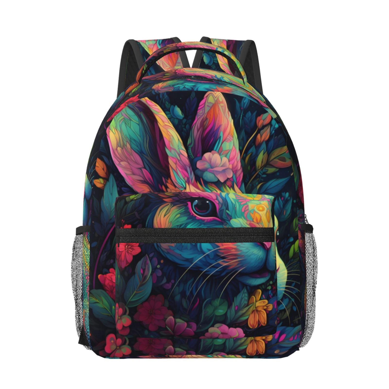 Salouo Colorful Patterned Rabbit Print Laptop Backpack 16.5'' Daypack ...