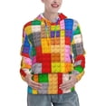 thumbnail image 1 of Salouo Colorful Plastic Blocks Pattern Pattern Hoodie Sweatshirts for Women, Autumn Pullover Hoodie Workout Sweat Women's Long Sleeve Preppy Sweatshirts-Large, 1 of 7