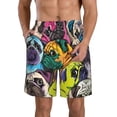 thumbnail image 1 of Salouo Colorful Pug Pattern Swim Trunks for Men,Men's Hawaiian Bathing Suit Swimsuits Quick Dry Swimming Board Shorts Beach Shorts with Pockets-Small, 1 of 6