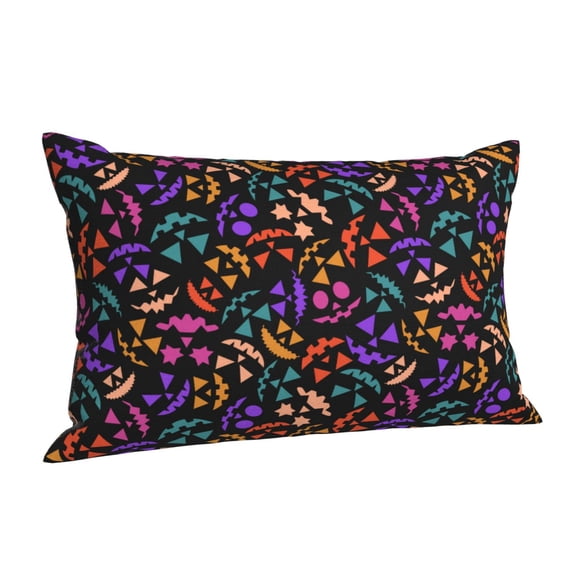 Salouo Colorful Pumpkin Faces Pattern Pillow Cases,1PC Pillow Covers with Envelope Closure Decorative Pillow Case for Bed Couch,Pillows Not Included-14"x20"