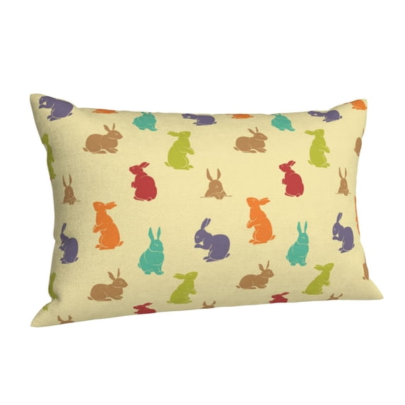 Salouo Colorful Rabbit Pattern Pillow Cases,1PC Pillow Covers with Envelope Closure Decorative Pillow Case for Bed Couch,Pillows Not Included-14"x20"