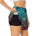 thumbnail image 1 of Salouo Colorful Rainbow Glitter Print Women's 2 in 1 Running Shorts Double-Layer Shorts Athletic Workout Gym Yoga Shorts Running Shorts for Women-Medium, 1 of 7