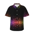 thumbnail image 1 of Salouo Colorful Sparkling for Hawaiian Shirt for Men,Summer Beach Casual Short Sleeve Button Down Shirts Men's Regular-Fit Short-Sleeve Print Shirt -, 1 of 6