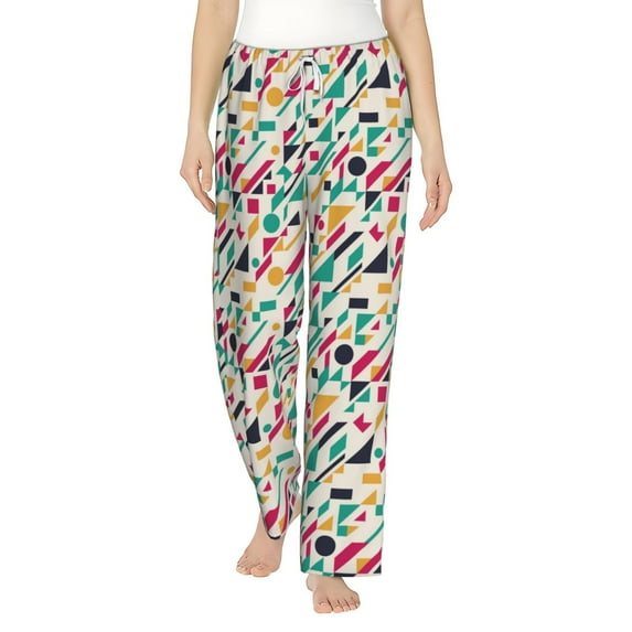 Salouo Colorful Spots Print Women's Pajama Pants Casual Loose Sweatpants PJs Flowy Pants Drawstring Palazzo for Women Wide Leg Pants Lounge Pajama -Large