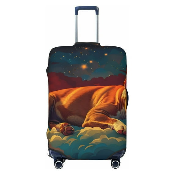 Salouo Colorful Starry Sky Sleep Dog Pattern Travel Dust-proof Suitcase Cover, Softside Suitcase Protector Luggage Cover Protector for 18-32inch ,Not Included Suitcase