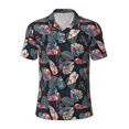 thumbnail image 1 of Salouo Colorful Tropical Leaves for Men's Short Sleeve Polo Shirts,Polo Shirts for Men Performance Short Sleeve Golf Shirt Athletic Casual Collared T-Shirt-Large, 1 of 8
