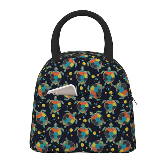 Salouo Colorful Turtles for Insulated Lunch Bag for Women/Men - Leakproof Cooler Tote Bag Organizer - Reusable Lunch Box for Office Picnic Hiking Beach-One Size