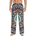 thumbnail image 1 of Salouo Colorful With Blue Oriental Print Pajama Pants for Men, Lounge Pants Elastic Waistband Casual Men's sleepwear Loungewear Sleep Pajama Pant -Medium, 1 of 7