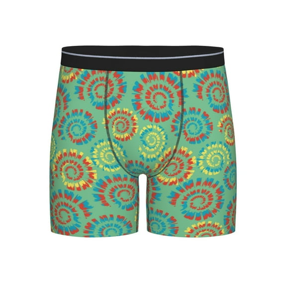 Salouo Colourful Tie Dye Pattern Men's Boxer Briefs, Soft & Breathable Underwear Elastic Waistband Briefs for Men,1-Pack