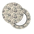 thumbnail image 1 of Salouo Compass And Mountains In Bicycle Wheels Pattern Bar Stool Cushion Cover, Round Crease-Resistant Stretchy Dustproof Stool Seat Slipcover for Bar Round Chair-12 inch, 1 of 6