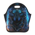 Salouo Cool Blue Light Wolf for Lunch Tote,Lunch Bag Insulated Lunch