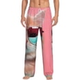 thumbnail image 1 of Salouo Cool Cat Pink Sunglasses Print Pajama Pants for Men, Lounge Pants Elastic Waistband Casual Men's sleepwear Loungewear Sleep Pajama Pant -Small, 1 of 7
