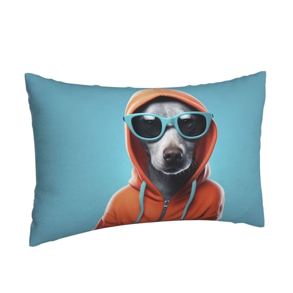 Salouo Cool Dog In Hoodie Print Print Pillow Case Cover,Wrinkle-Free Bed Pillow Cover Pack of 1 Home Decor Fade-Resistant and Stain-Resistant ,Pillows Not Included -14"x20"