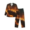 thumbnail image 1 of Salouo Cool Fire Man Print Button-Front Long Sleeve Pajama Set for Men, Soft 2Pjs Men's Long Sleeve Sleepwear-Medium, 1 of 7