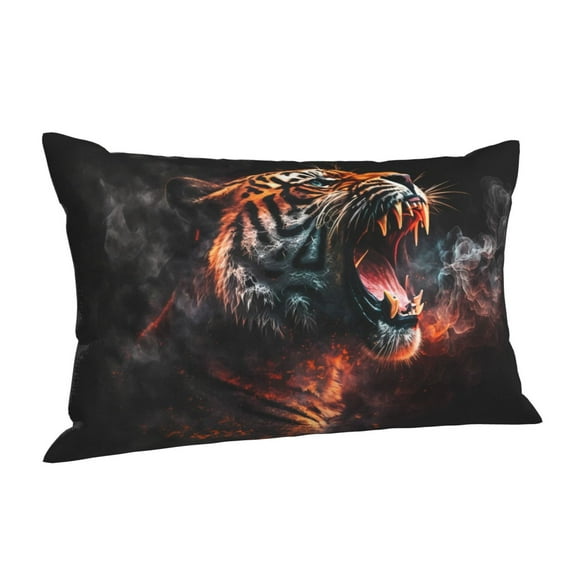 Salouo Cool Tiger Pattern Pillow Cases,1PC Pillow Covers with Envelope Closure Decorative Pillow Case for Bed Couch,Pillows Not Included-14"x20"