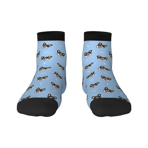 Salouo Corgi Dog Pattern Unisex Middle Tube Socks,Middle-Finger Knee High Socks Over The Calf Tube Stocking Crew Stockings for Women and Men Tube Socks