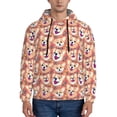 thumbnail image 1 of Salouo Corgi Head with Floal Pattern Men's Fall Hoodie Sweatshirt,Sport Hoodie with Pockets for Men Pullover Casual Hooded Sweatshirt-X-Large, 1 of 7