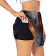 thumbnail image 1 of Salouo Cosmic Dog Starry Night Print Women's 2 in 1 Running Shorts Double-Layer Shorts Athletic Workout Gym Yoga Shorts Running Shorts for Women-X-Large, 1 of 7