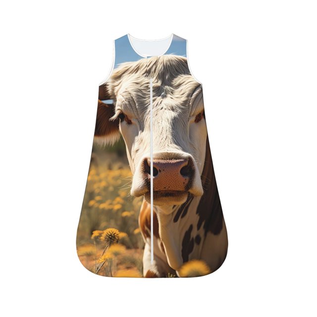 Salouo Countryside Flower Cow Print Baby Sleep Sack Wearable Blanket