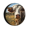 Salouo Countryside Flower Cow Print Spare Tire Cover 1417 inch Spare
