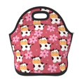 Salouo Cow And Flower for Lunch Tote,Lunch Bag Insulated Lunch Box