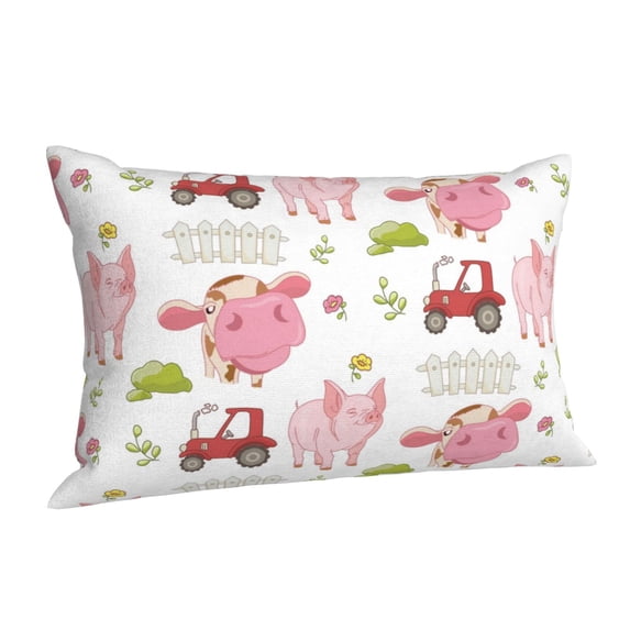 Salouo Cow And Pig Pattern Pillow Cases,1PC Pillow Covers with Envelope Closure Decorative Pillow Case for Bed Couch,Pillows Not Included-14"x20"