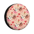 Salouo Cow Flower And Heart Print Spare Tire Cover 1417 inch Spare
