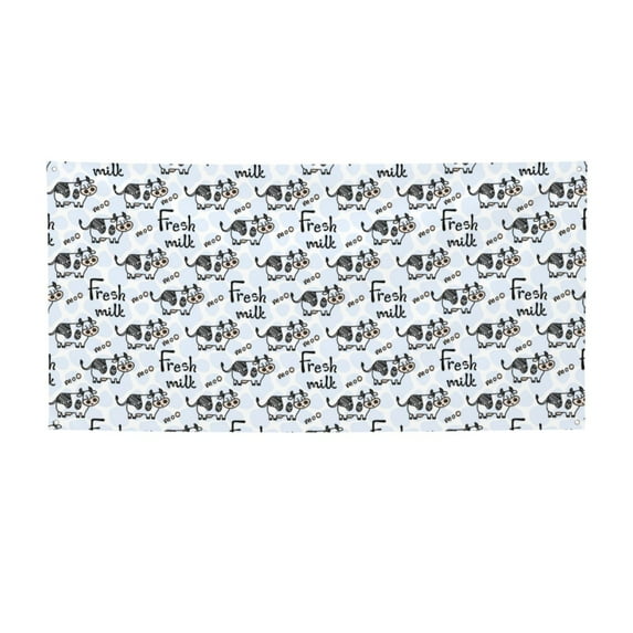 Salouo Cow With Fresh Milk Pattern Holiday Banner Outside Party Decoration Banner (1PC) Festival Supplies Fit for Birthday Parties & Celebrations & Chrismas-Medium