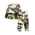 thumbnail image 1 of Salouo Cowboy Playing Guitar Pattern Women's Pajamas Set Long Sleeve Button Down Sleepwear Soft Pj Lounge Sets for women 2 Piece Pjs Set with Long Pants-Large, 1 of 7