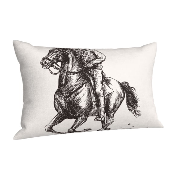 Salouo Cowboy Ride A Horse Pattern Pillow Cases,1PC Pillow Covers with Envelope Closure Decorative Pillow Case for Bed Couch,Pillows Not Included-16"x24"
