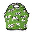 Salouo Cows With Calfs Green for Lunch Tote,Lunch Bag Insulated Lunch