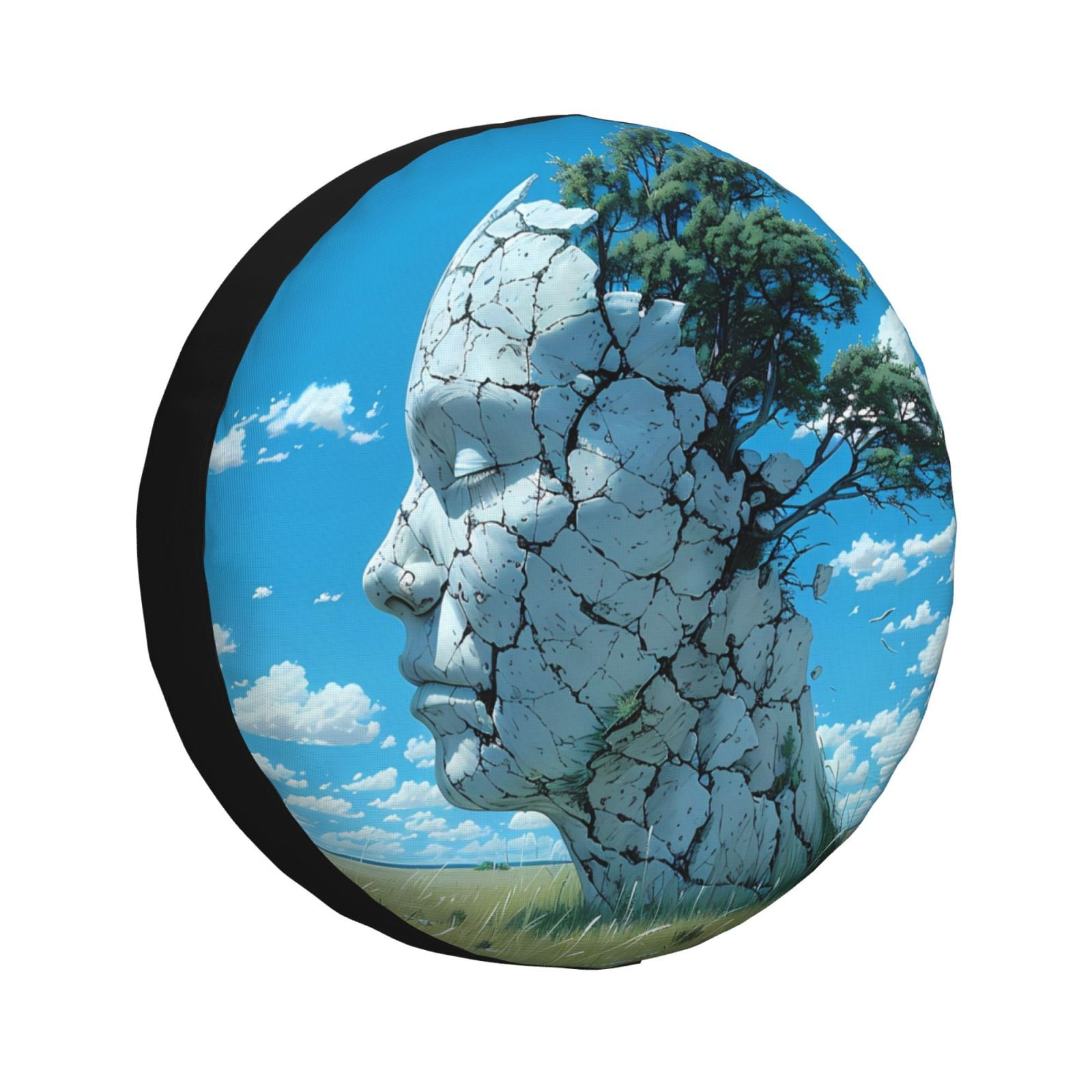 Salouo Cracked Earth Head Tree Print Spare Tire Cover 1417 inch Spare