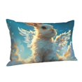 thumbnail image 1 of Salouo Cute Angel Winged Rabbit Pattern Pillow Cases,1PC Pillow Covers with Envelope Closure Decorative Pillow Case for Bed Couch,Pillows Not Included-14"x20", 1 of 6