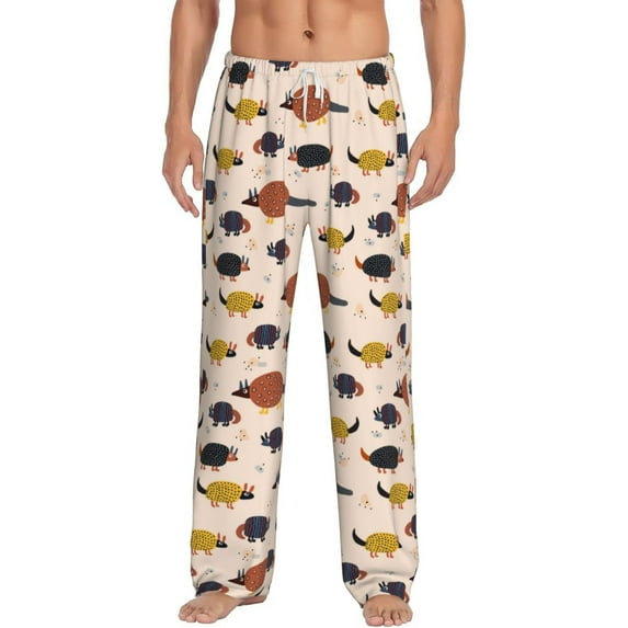 Salouo Cute Armadillo1 Print Pajama Pants for Men, Lounge Pants Elastic Waistband Casual Men's sleepwear Loungewear Sleep Pajama Pant -Medium