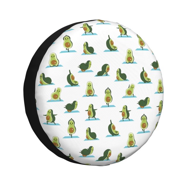 Salouo Cute Avocado Yoga Print Spare Tire Cover 1417 inch Spare Tire