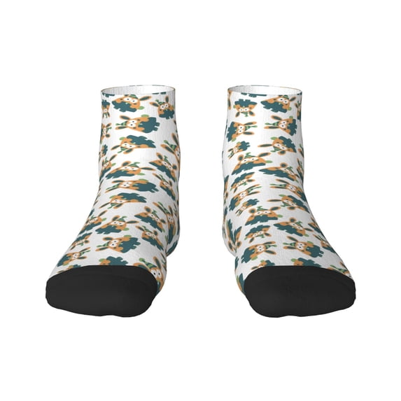Salouo Cute Bunny Pattern Unisex Middle Tube Socks,Middle-Finger Knee High Socks Over The Calf Tube Stocking Crew Stockings for Women and Men Tube Socks