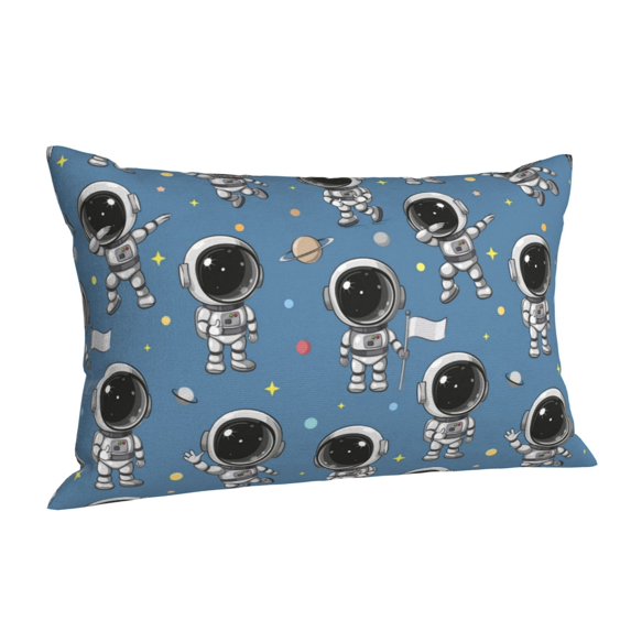 Salouo Cute Cartoon Astronaut Pattern Pillow Cases,1PC Pillow Covers with Envelope Closure Decorative Pillow Case for Bed Couch,Pillows Not Included-14"x20"