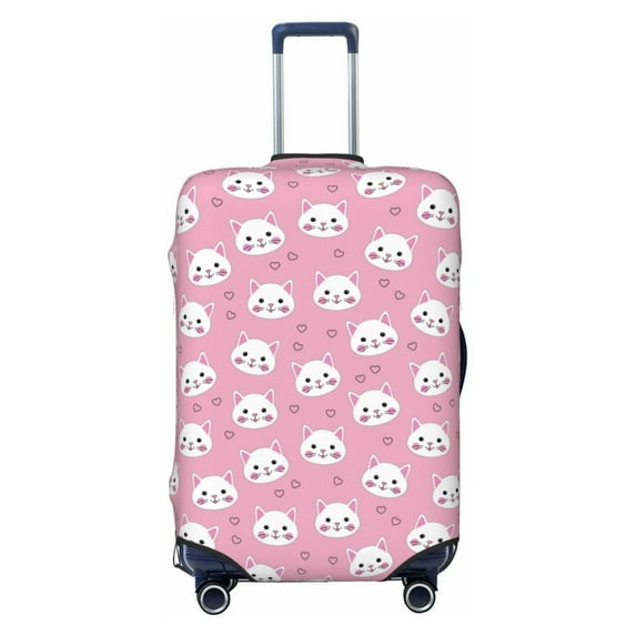 Salouo Cute Cat Pattern Travel Dust-proof Suitcase Cover, Softside Suitcase Protector Luggage Cover Protector for 18-32inch ,Not Included Suitcase
