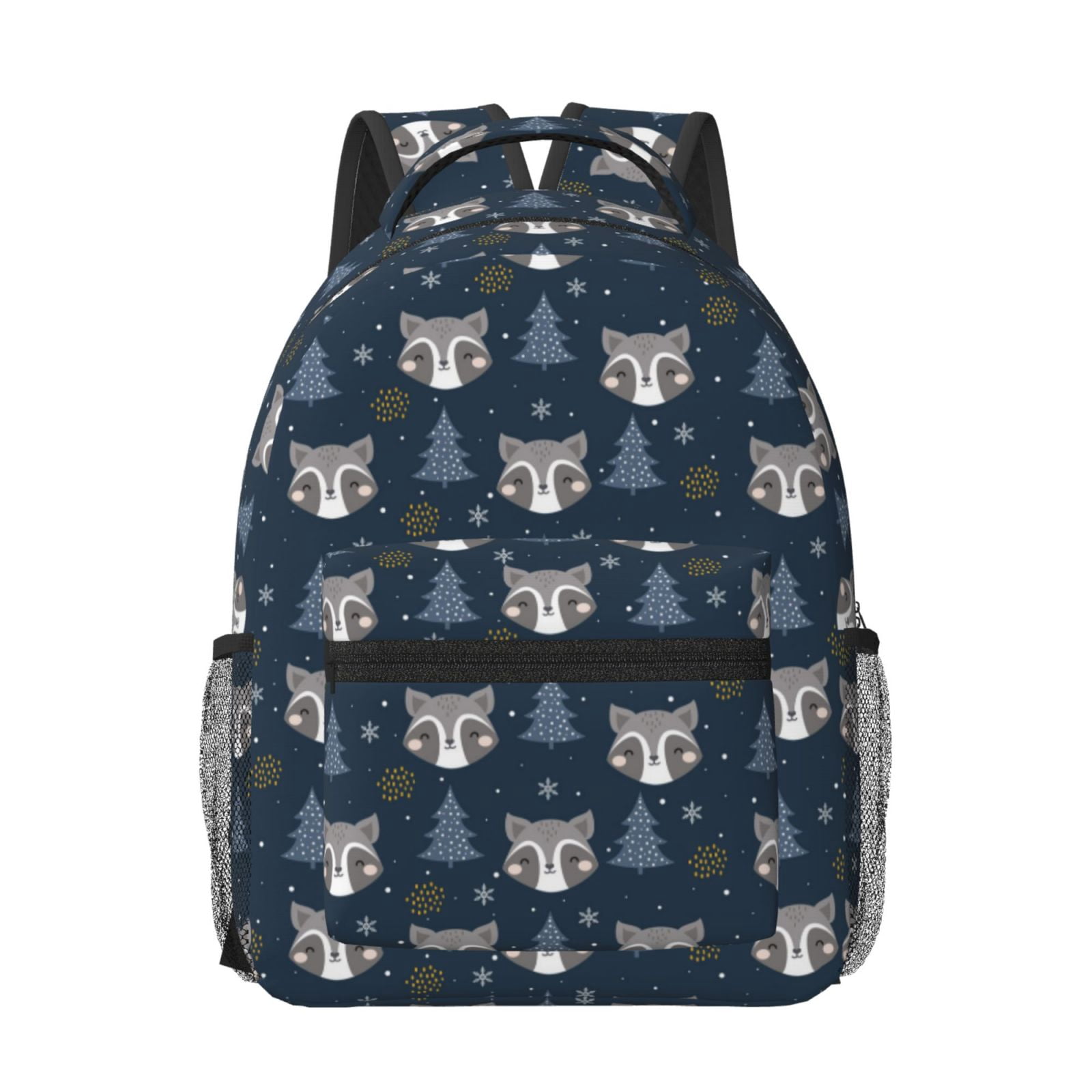 Cute Racoon Backpack Salouo Cute Christmas Tree Raccoon Print Laptop Backpack 16.5'' Daypack ...