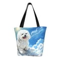 thumbnail image 1 of Salouo Cute Cloud Bichon Frise for Shoppers Tote for Women Foldable Handbags with Big Capacity Casual One-Shoulder Shopping Bag Hobo Bags Fit for Office/Shopping/Park, 1 of 6