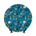 thumbnail image 1 of Salouo Cute Colorful Owls And Trees Pattern Bone China Decorative Plate,Holiday Decor Decorative Ceramic Plates with Stand Elegant Home DéCor for Hallway/Living Room/Bedroom-8in, 1 of 6