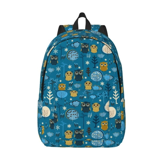 Salouo Cute Colorful Owls And Trees for Travel Backpack for Men Women,Casual Laptop Backpack Daypack Business Work Bag for Travel、Hiking、Weekend -Medium