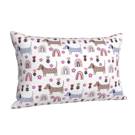 Salouo Cute Dog Pattern Pillow Cases,1PC Pillow Covers with Envelope Closure Decorative Pillow Case for Bed Couch,Pillows Not Included-16"x24"
